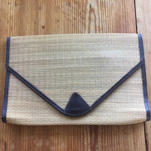 vintage natural woven clutch